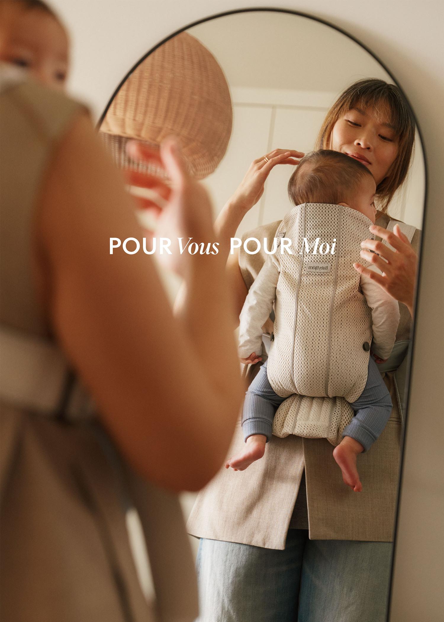Baby Carrier Mini Cream Mesh BabyBjörn For you, For me