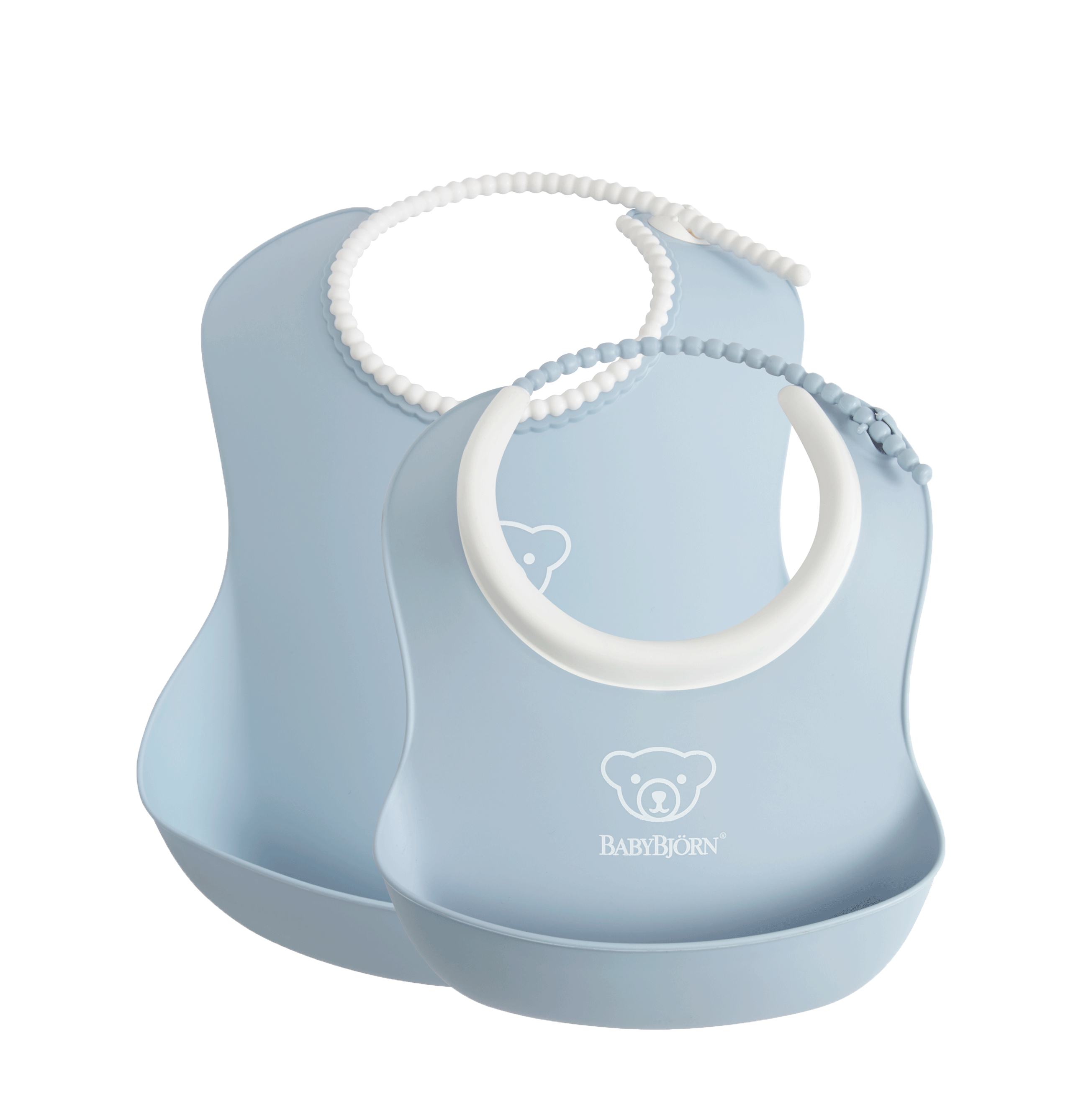 Feeding Bib Set, 2-pack Powder Blue - BabyBjörn