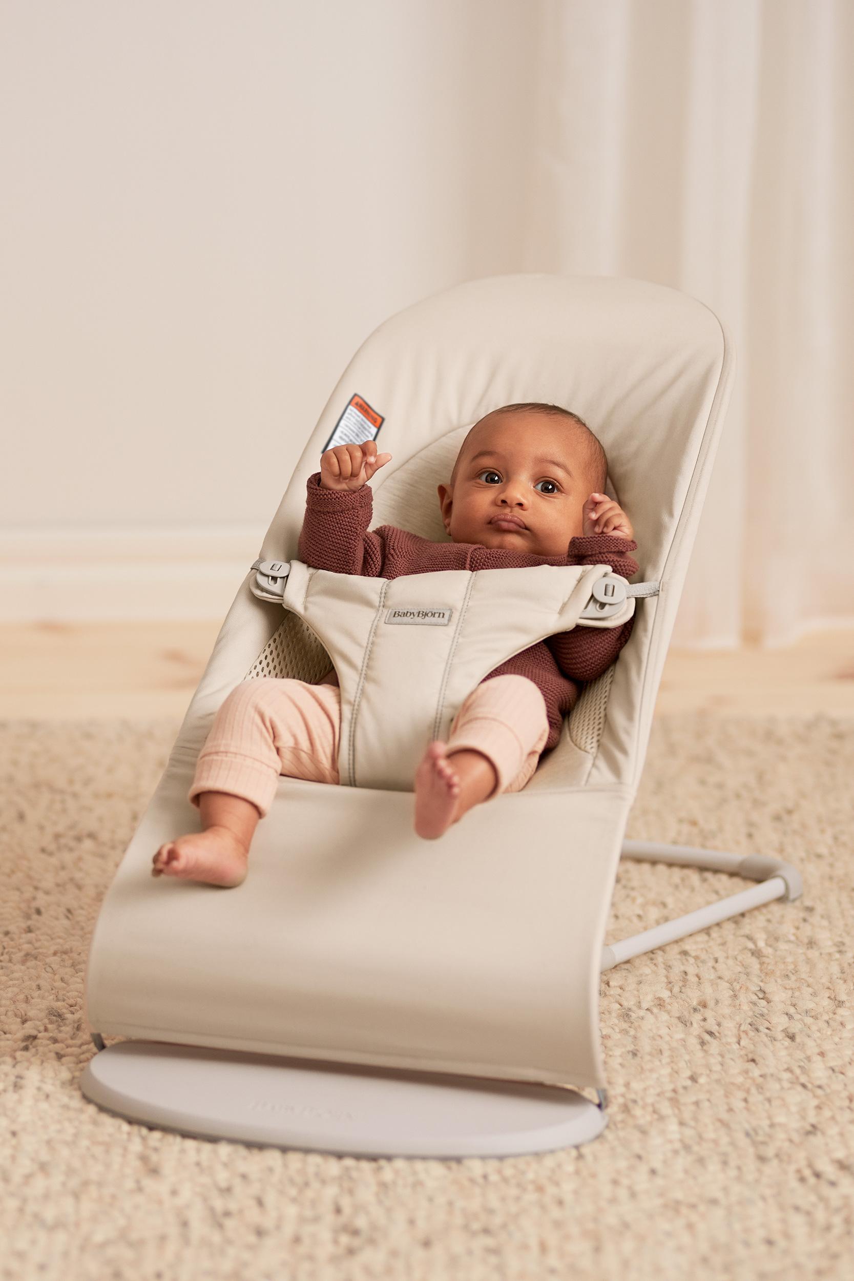 Siège Sauteur Balance Soft, Tissé/Jersey, Tri-Fabric, Beige clair - BabyBjörn